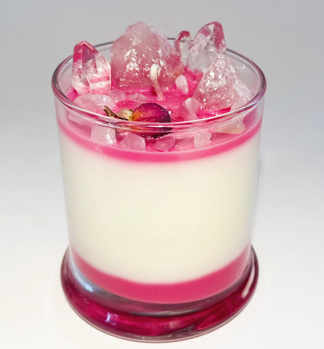 Rose quartz soy candle