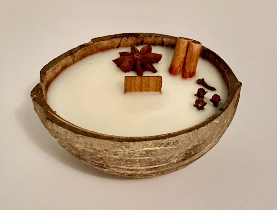 Spiced Coconut shell candle