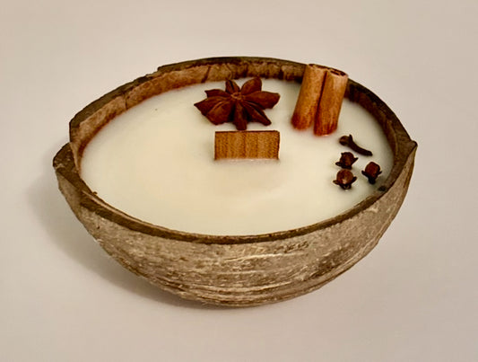 Spiced Coconut shell candle
