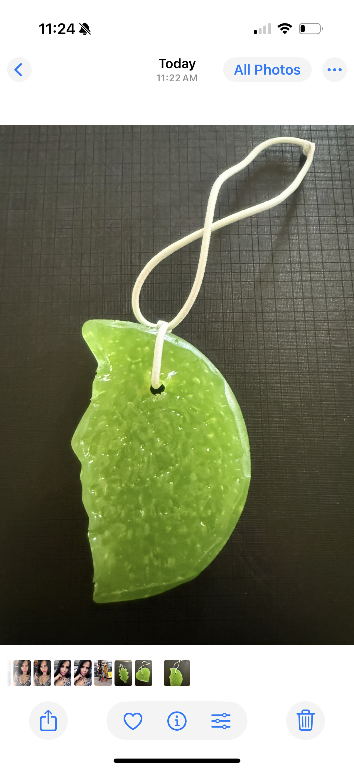 Green apple car air freshener